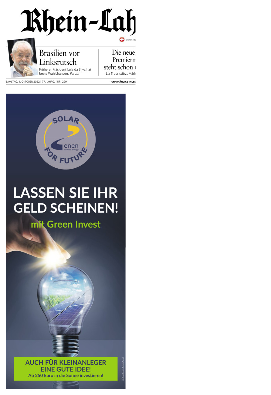 Rhein-Lahn-Zeitung vom Samstag, 01.10.2022