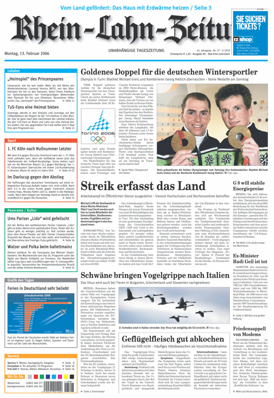 Rhein-Lahn-Zeitung vom Montag, 13.02.2006
