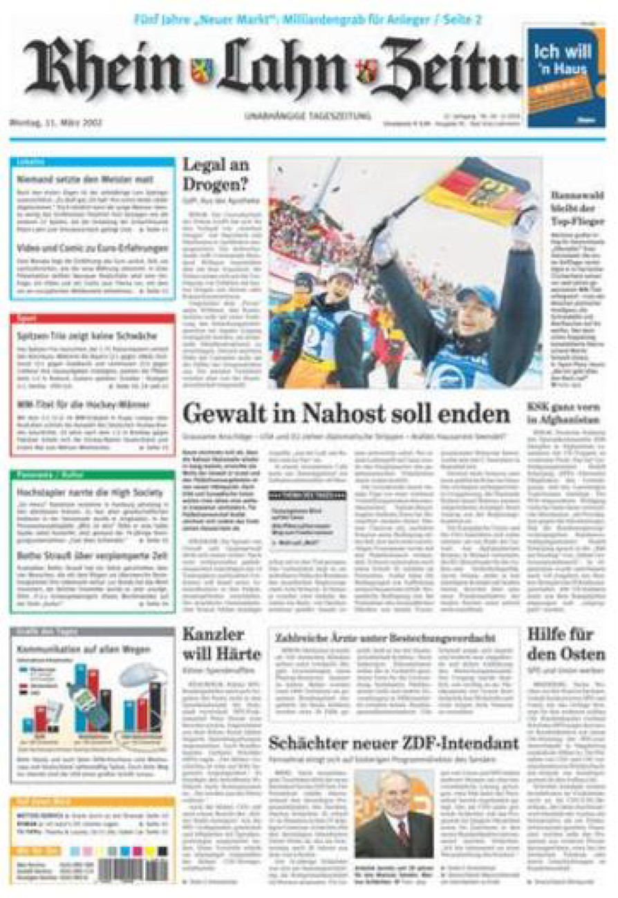 Rhein-Lahn-Zeitung vom Montag, 11.03.2002