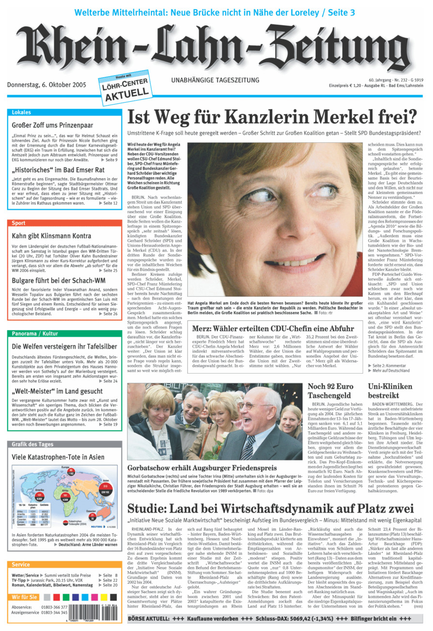 Rhein-Lahn-Zeitung vom Donnerstag, 06.10.2005