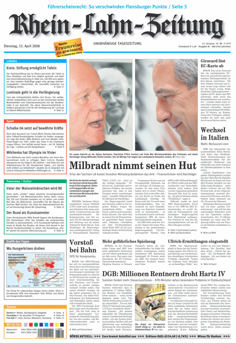 Rhein-Lahn-Zeitung vom Dienstag, 15.04.2008
