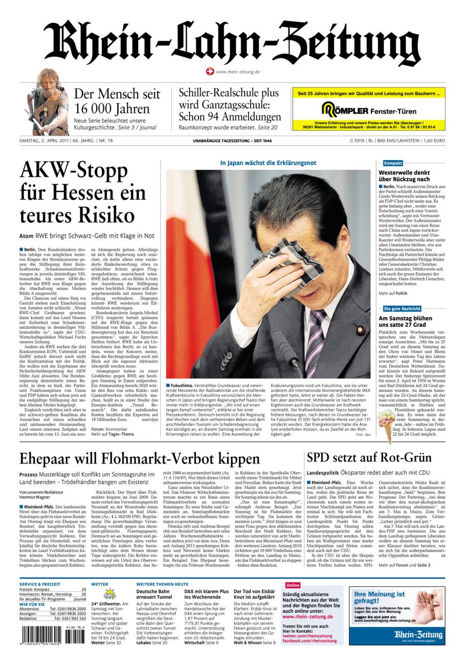 Rhein-Lahn-Zeitung vom Samstag, 02.04.2011