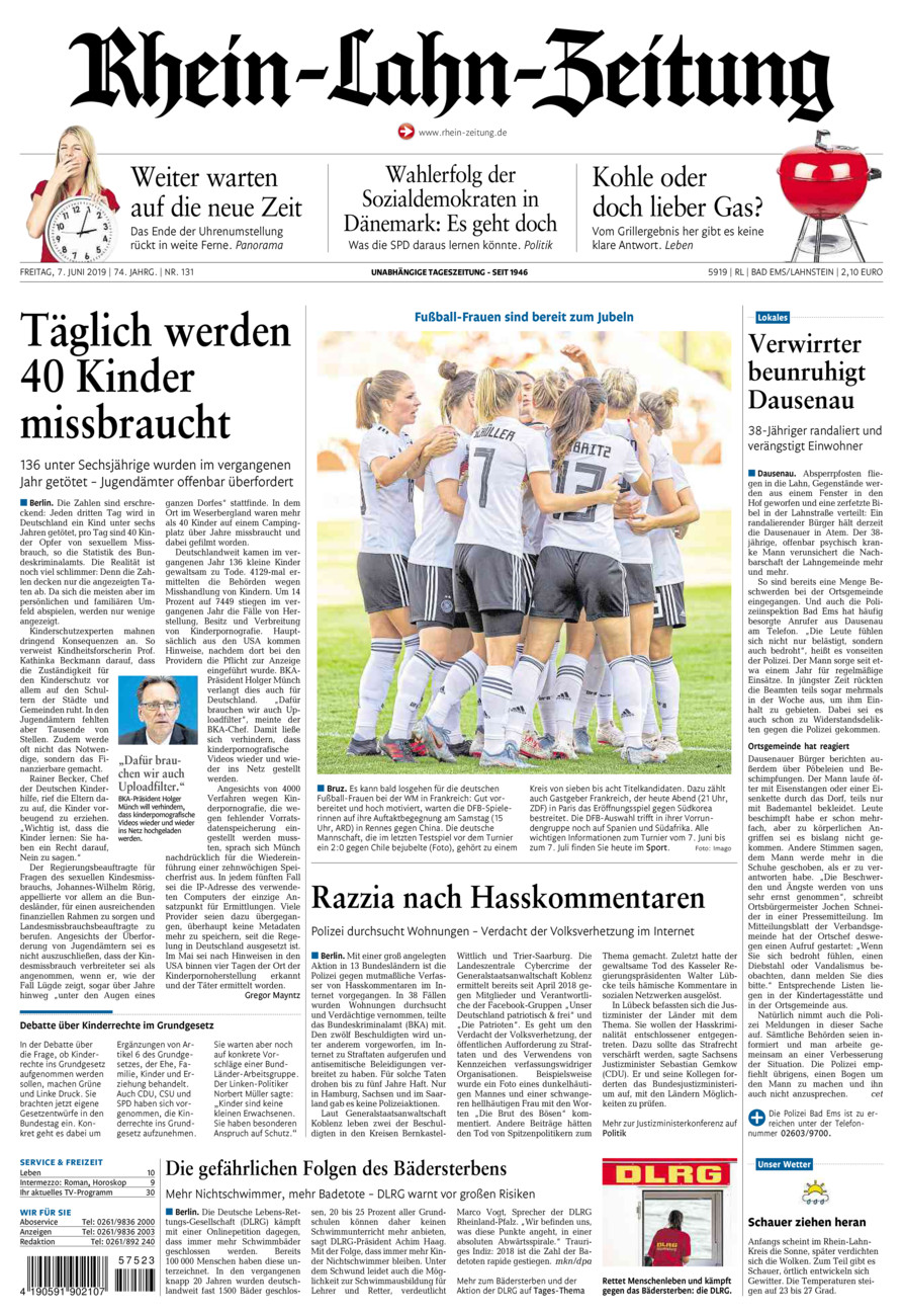 Rhein-Lahn-Zeitung vom Freitag, 07.06.2019