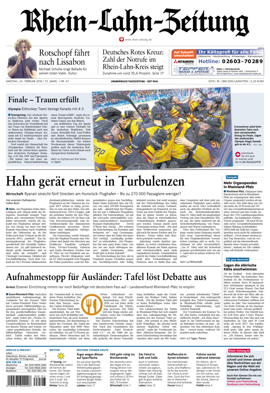 Rhein-Lahn-Zeitung vom Samstag, 24.02.2018