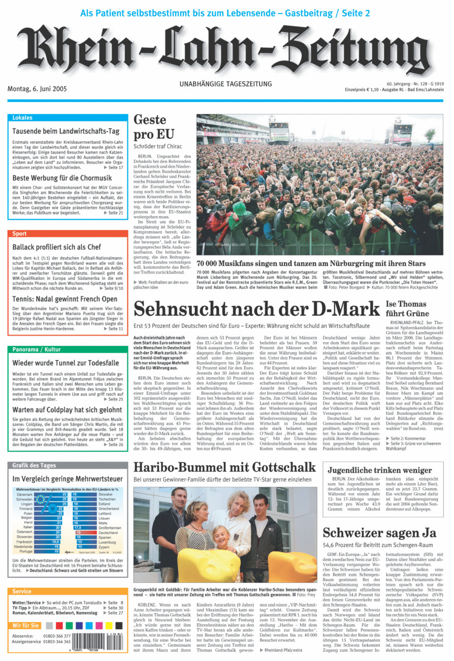 Rhein-Lahn-Zeitung vom Montag, 06.06.2005