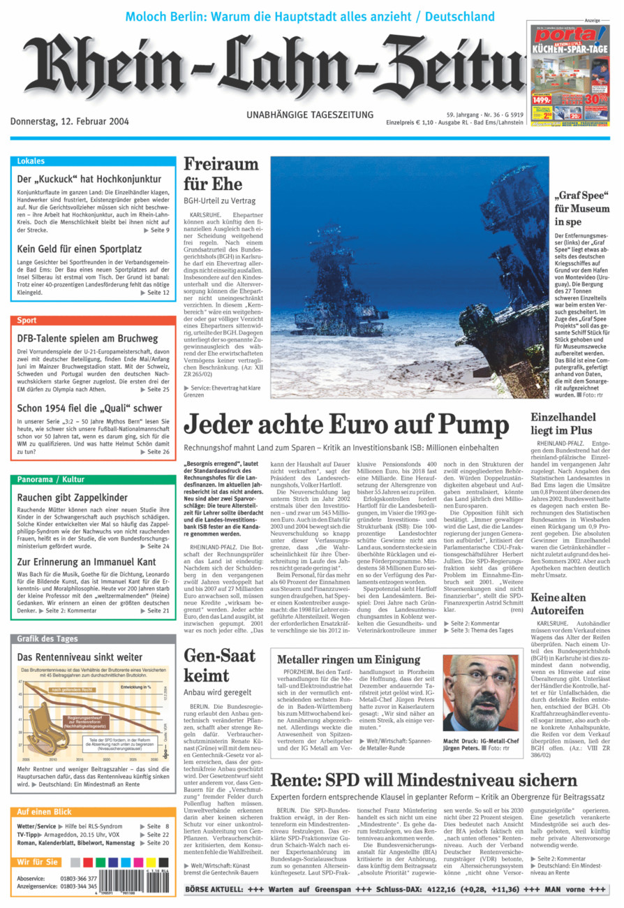 Rhein-Lahn-Zeitung vom Donnerstag, 12.02.2004