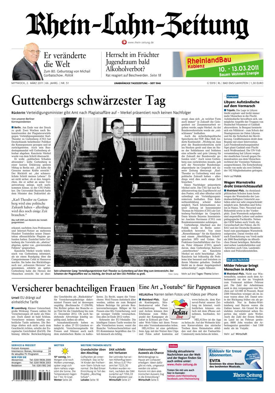 Rhein-Lahn-Zeitung vom Mittwoch, 02.03.2011