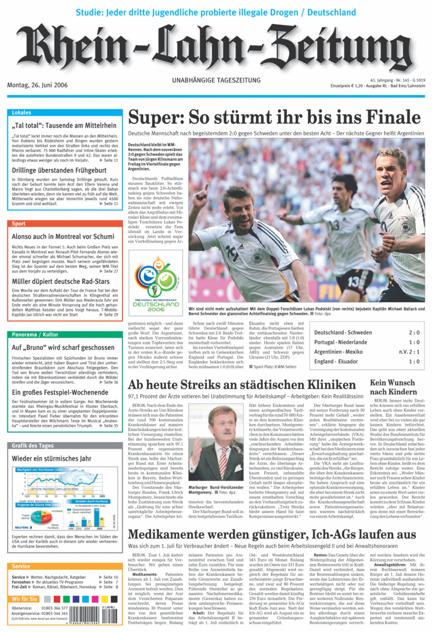 Rhein-Lahn-Zeitung vom Montag, 26.06.2006