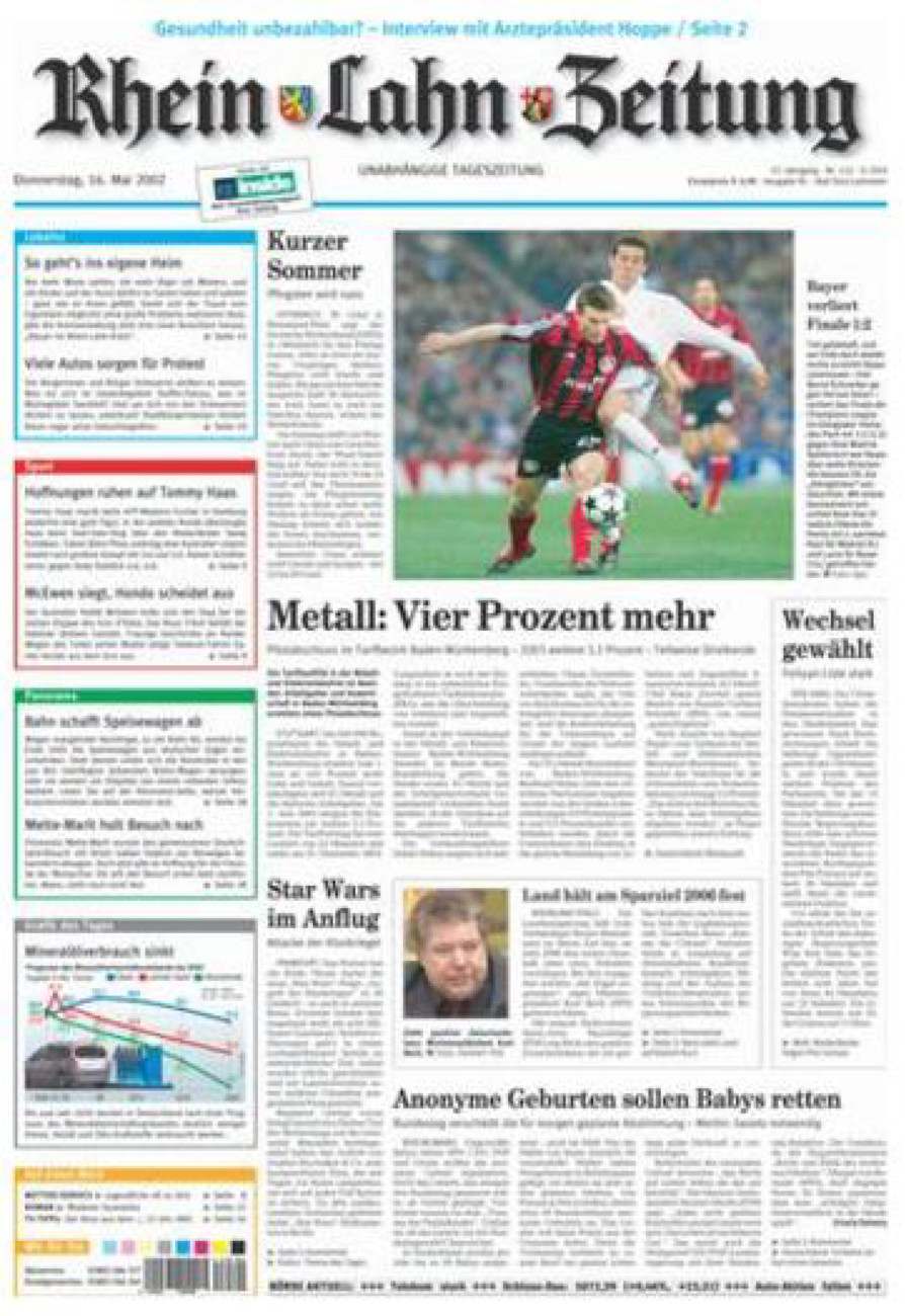 Rhein-Lahn-Zeitung vom Donnerstag, 16.05.2002