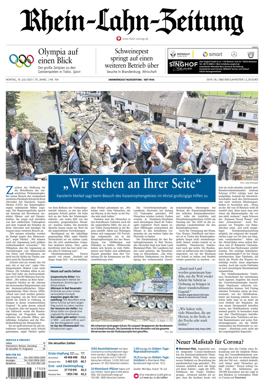 Rhein-Lahn-Zeitung vom Montag, 19.07.2021