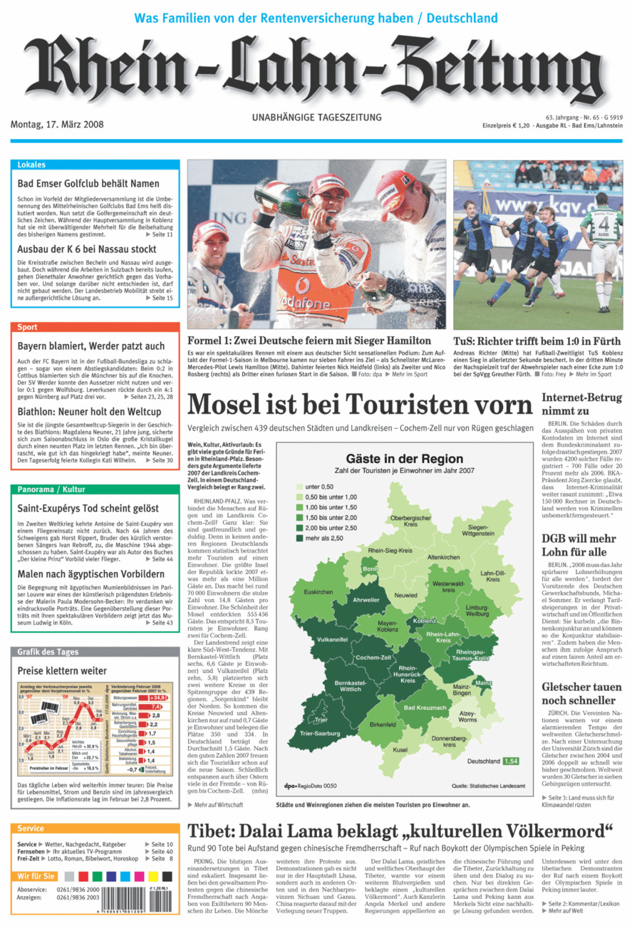 Rhein-Lahn-Zeitung vom Montag, 17.03.2008