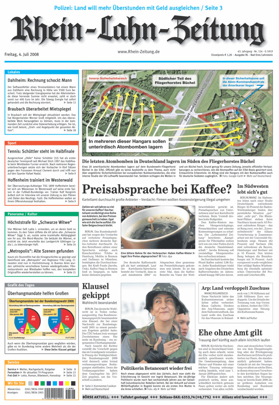 Rhein-Lahn-Zeitung vom Freitag, 04.07.2008