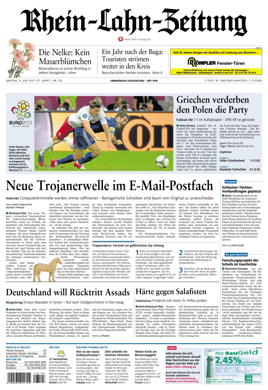 Rhein-Lahn-Zeitung vom Samstag, 09.06.2012