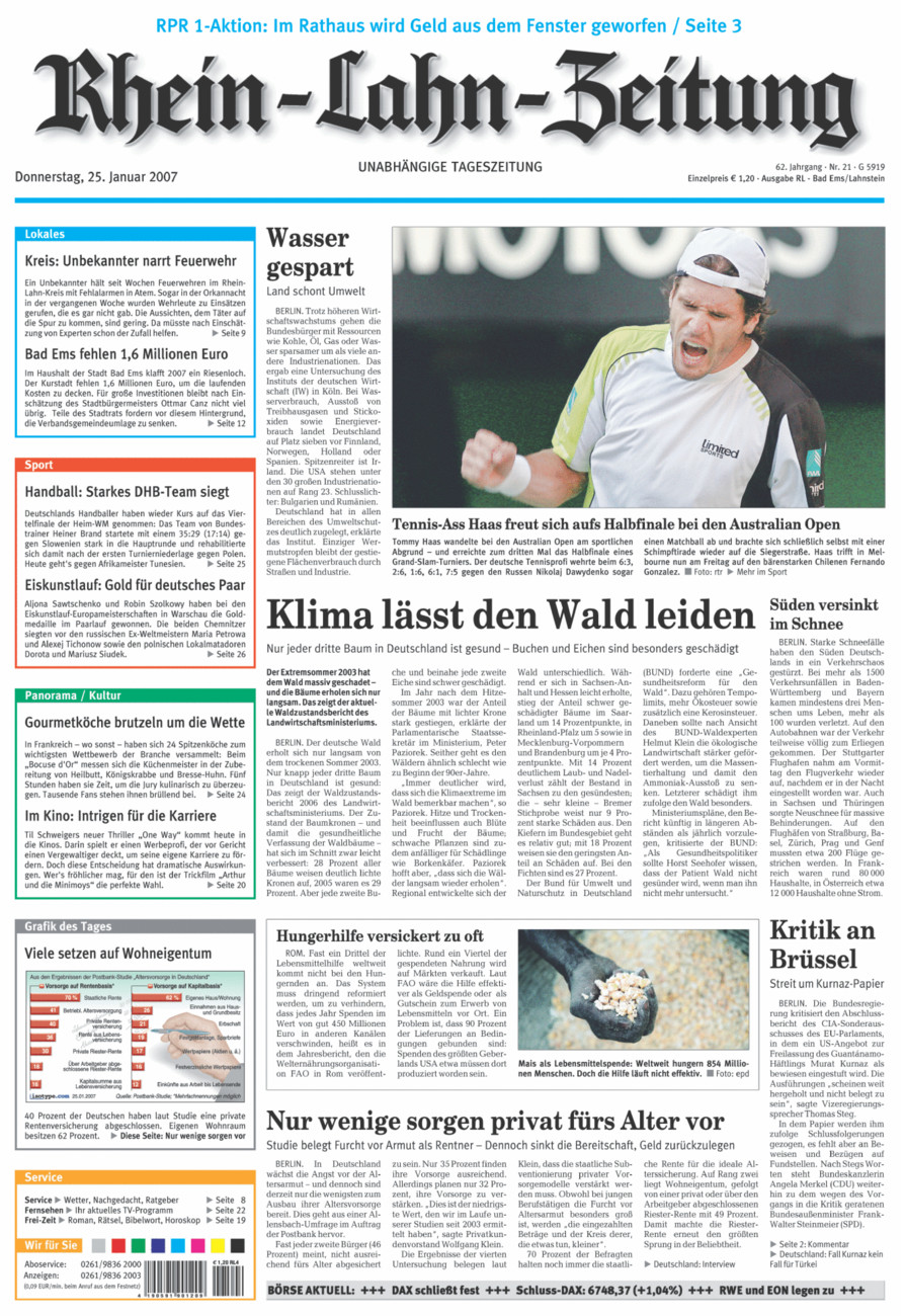 Rhein-Lahn-Zeitung vom Donnerstag, 25.01.2007