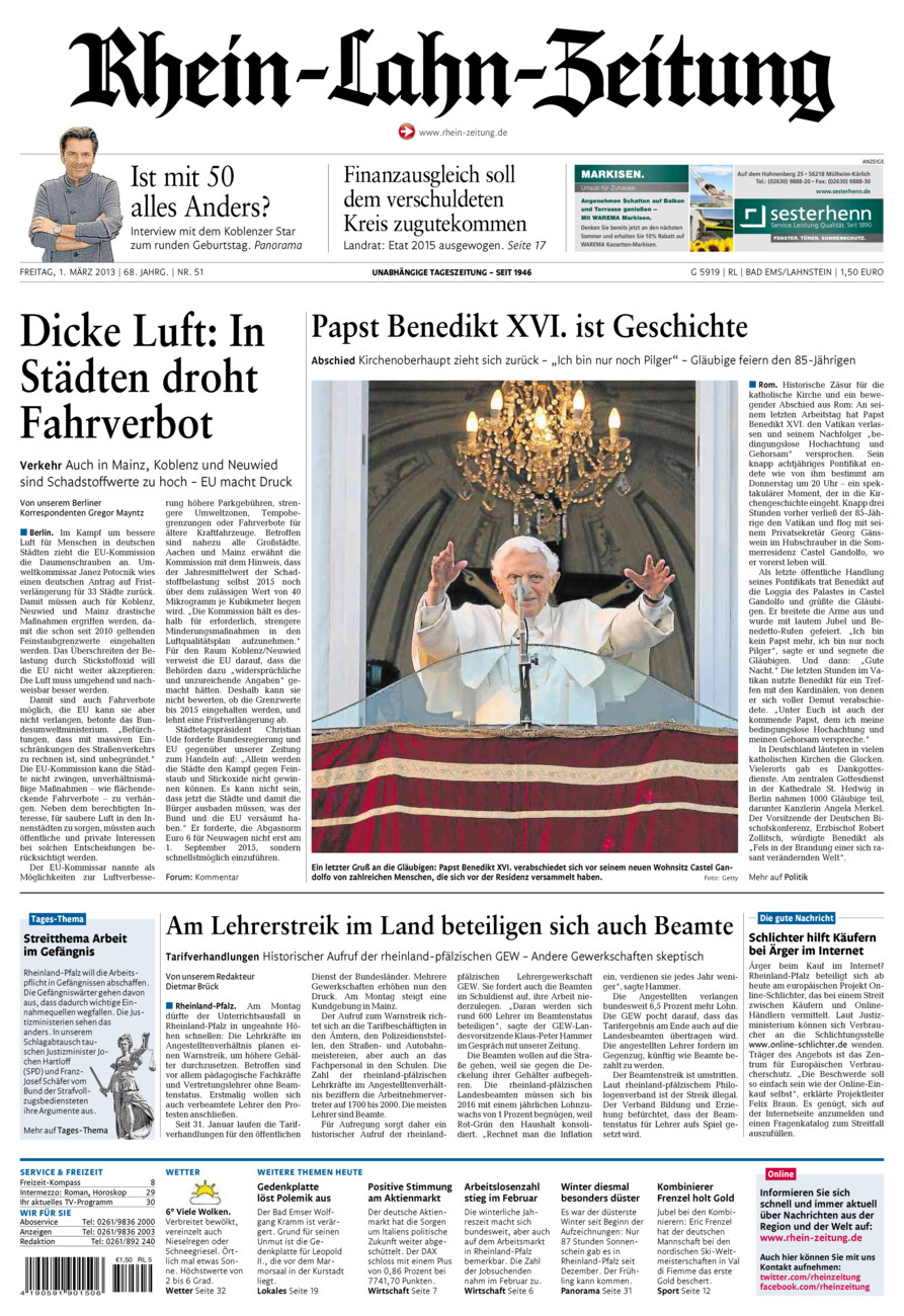 Rhein-Lahn-Zeitung vom Freitag, 01.03.2013
