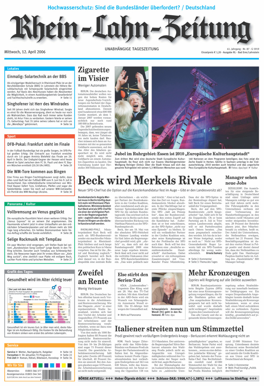 Rhein-Lahn-Zeitung vom Mittwoch, 12.04.2006