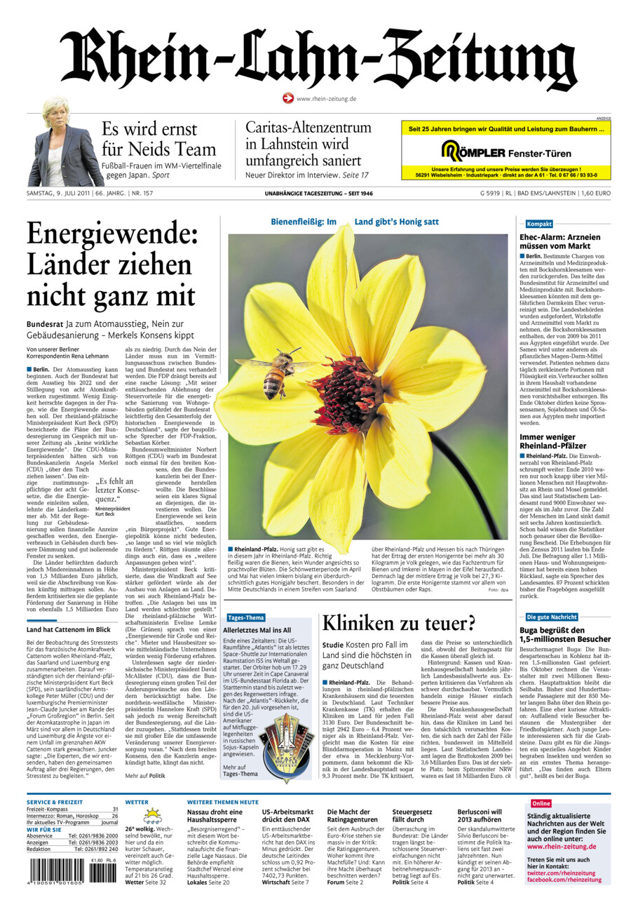 Rhein-Lahn-Zeitung vom Samstag, 09.07.2011