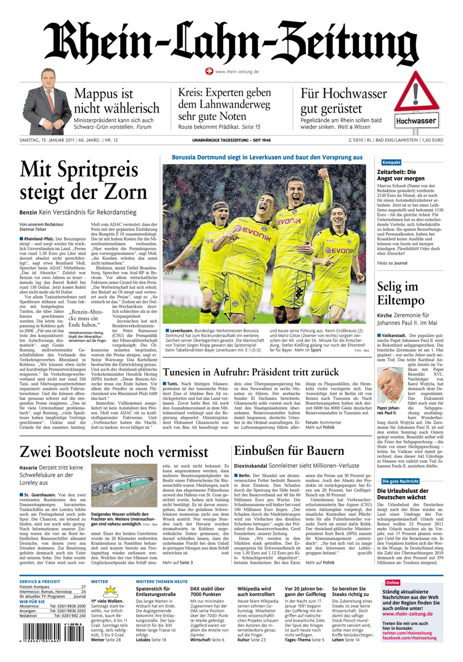 Rhein-Lahn-Zeitung vom Samstag, 15.01.2011