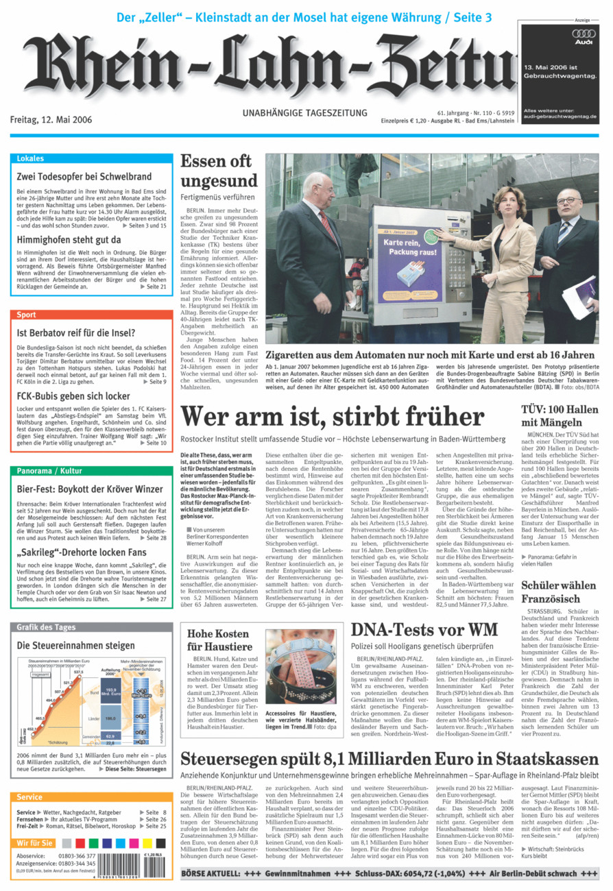 Rhein-Lahn-Zeitung vom Freitag, 12.05.2006
