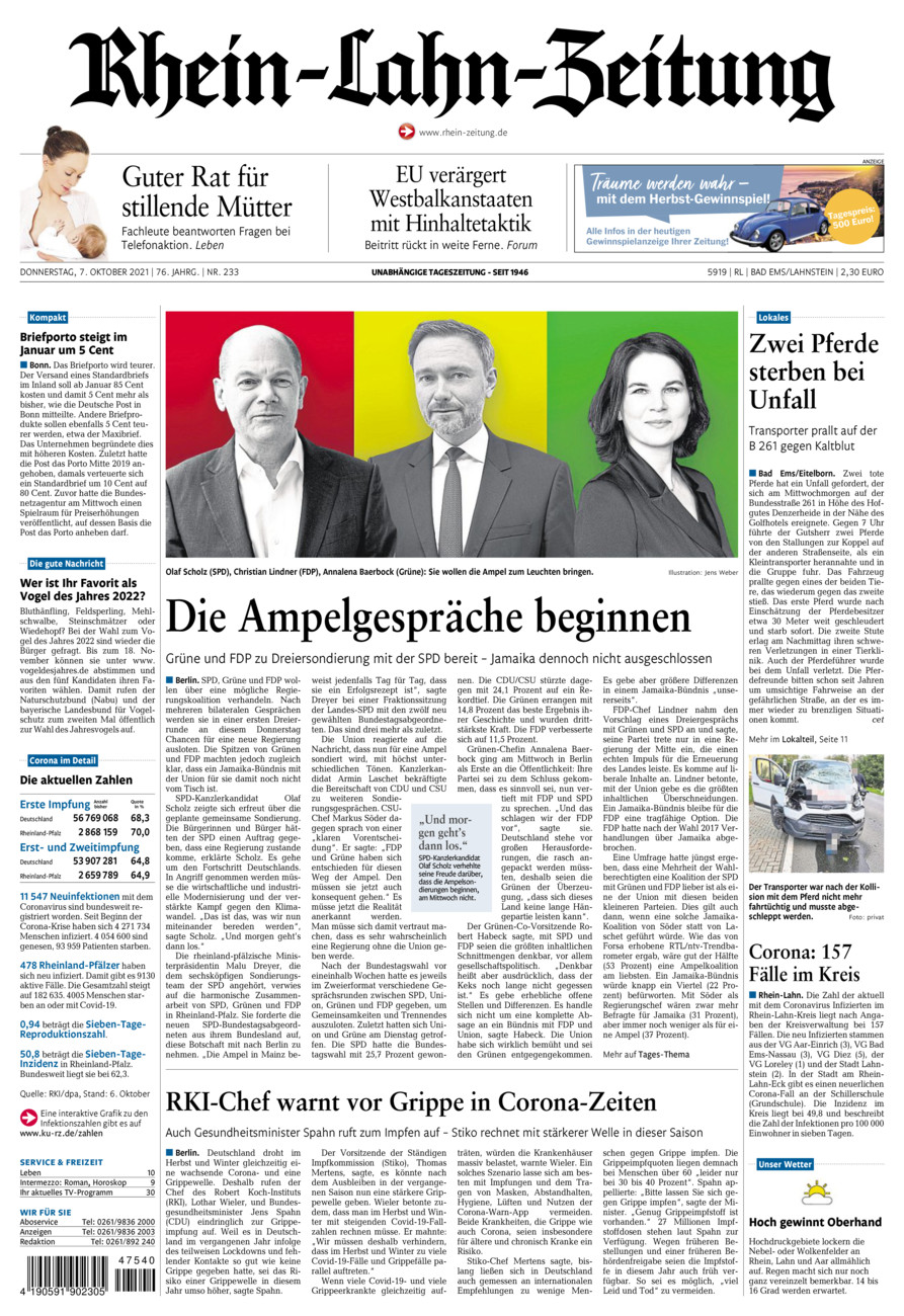 Rhein-Lahn-Zeitung vom Donnerstag, 07.10.2021
