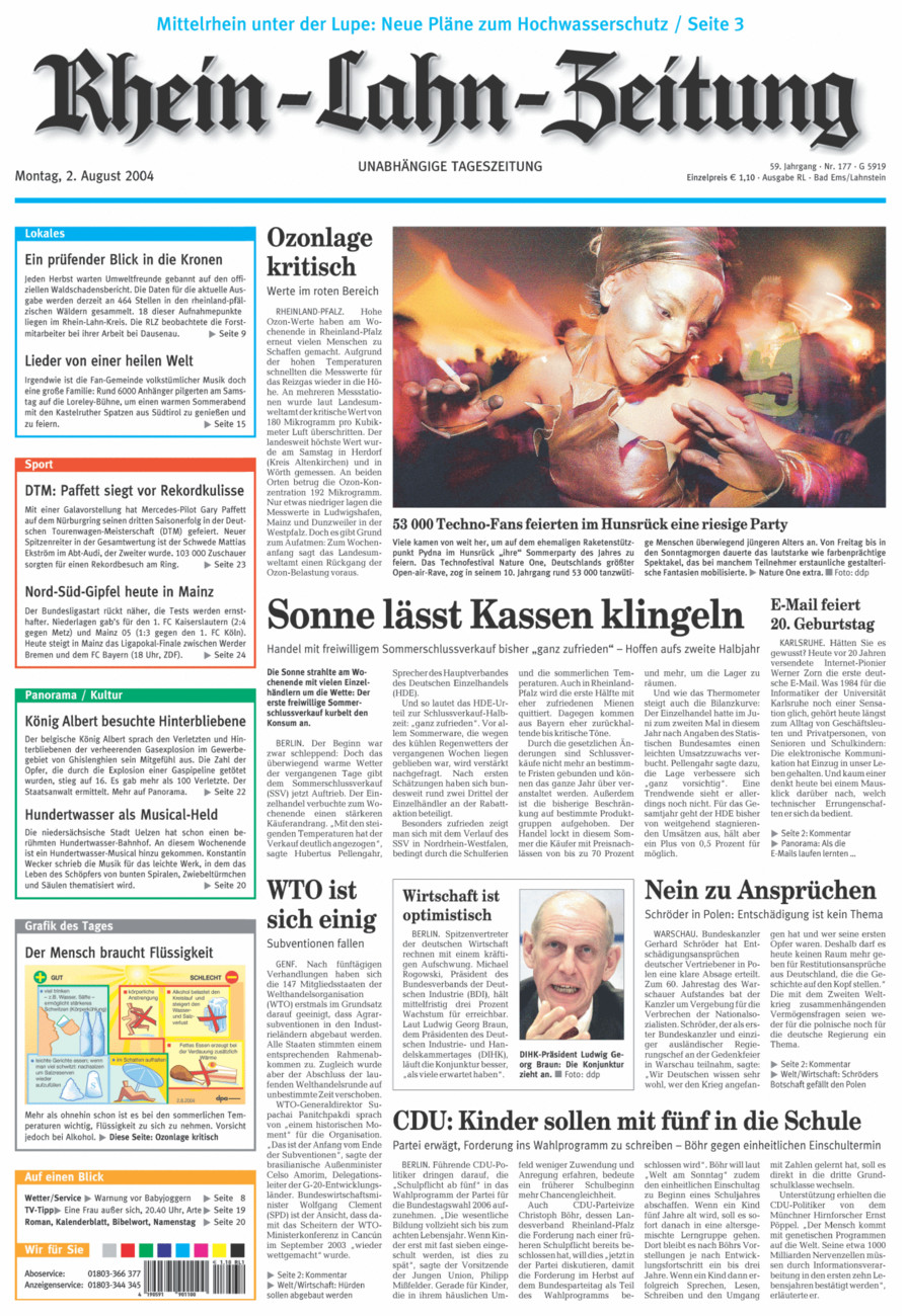 Rhein-Lahn-Zeitung vom Montag, 02.08.2004