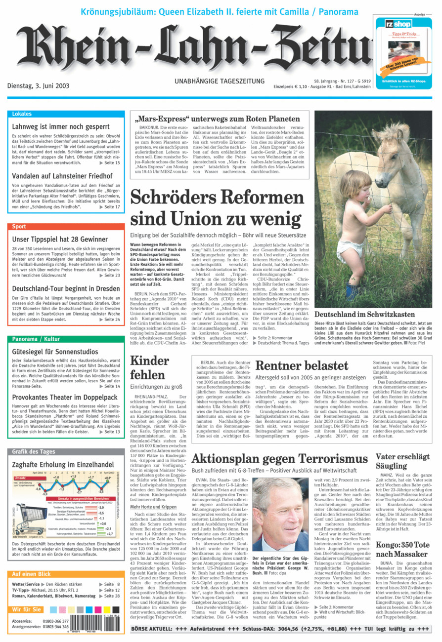Rhein-Lahn-Zeitung vom Dienstag, 03.06.2003