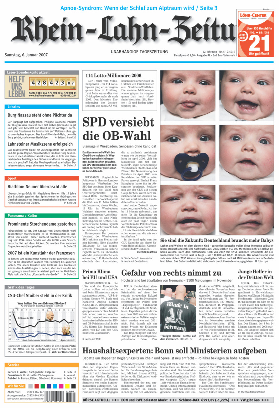 Rhein-Lahn-Zeitung vom Samstag, 06.01.2007