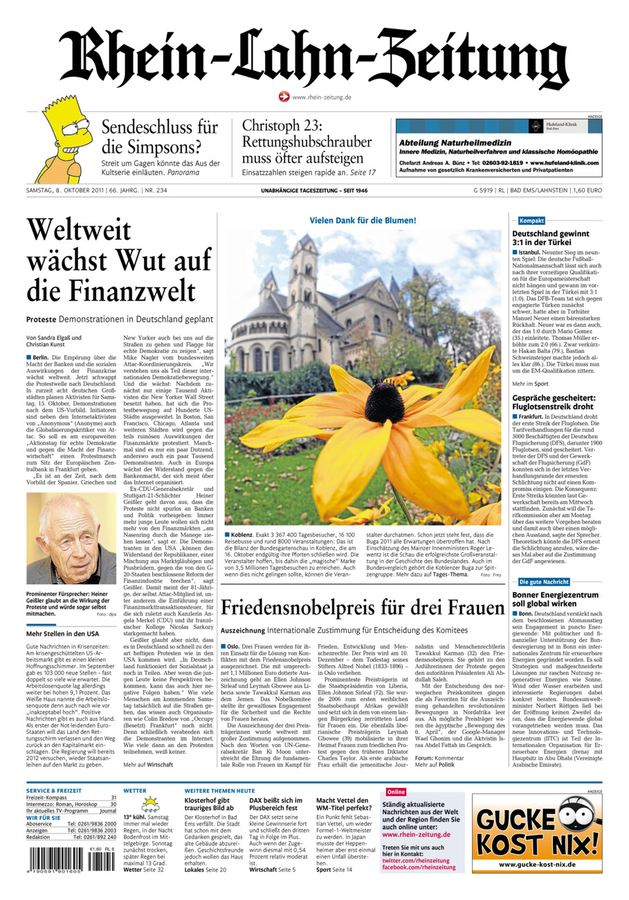 Rhein-Lahn-Zeitung vom Samstag, 08.10.2011