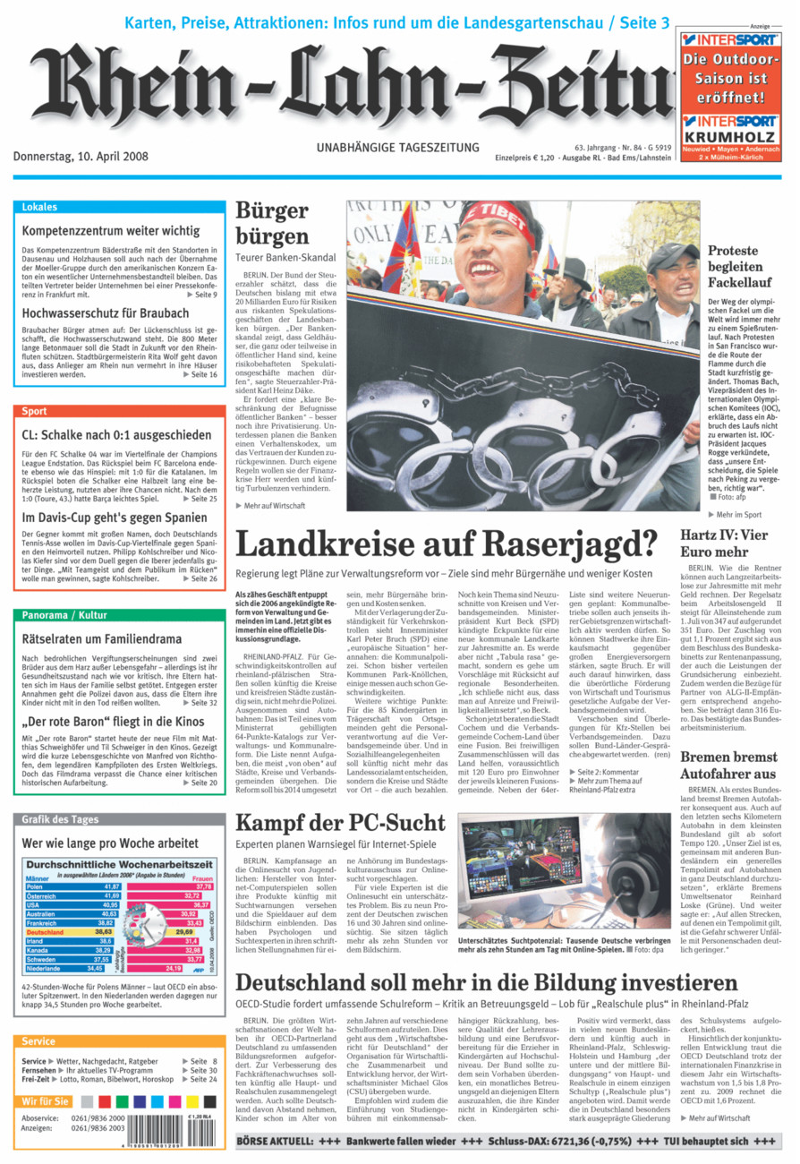 Rhein-Lahn-Zeitung vom Donnerstag, 10.04.2008