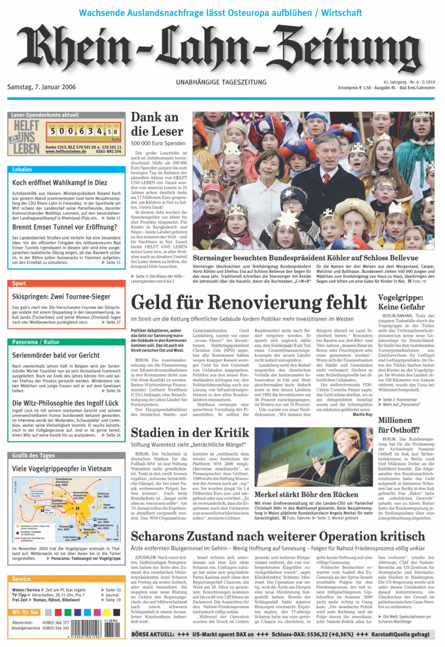 Rhein-Lahn-Zeitung vom Samstag, 07.01.2006