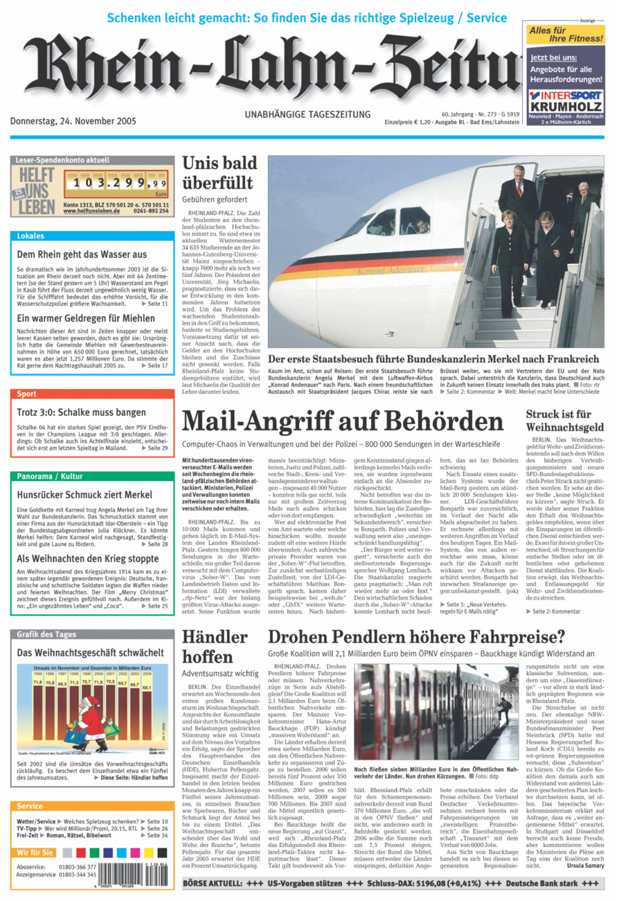 Rhein-Lahn-Zeitung vom Donnerstag, 24.11.2005