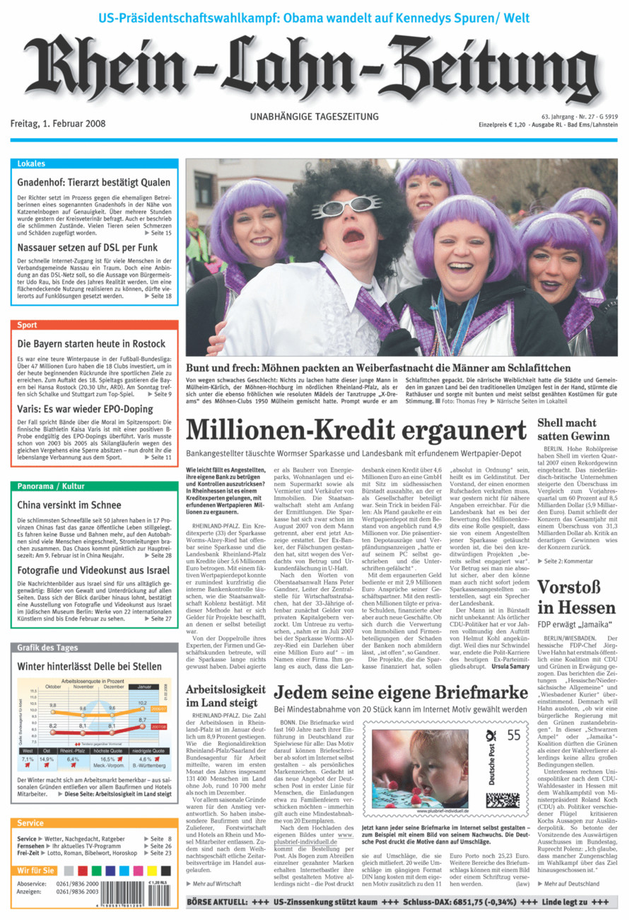 Rhein-Lahn-Zeitung vom Freitag, 01.02.2008