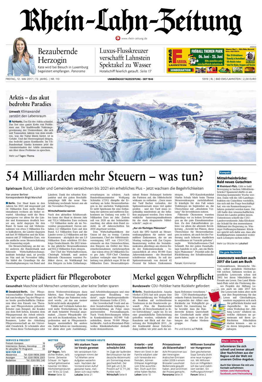 Rhein-Lahn-Zeitung vom Freitag, 12.05.2017