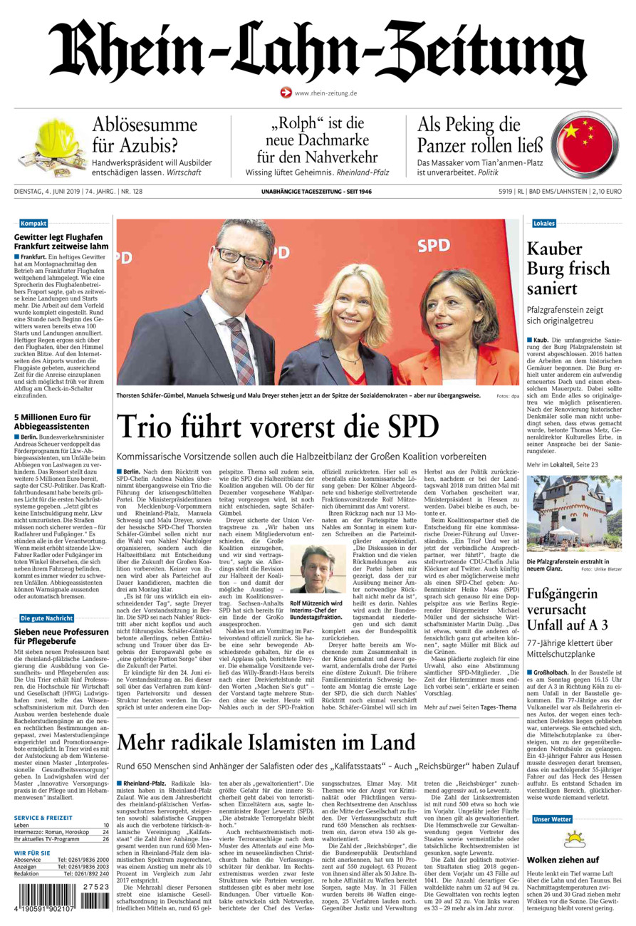 Rhein-Lahn-Zeitung vom Dienstag, 04.06.2019