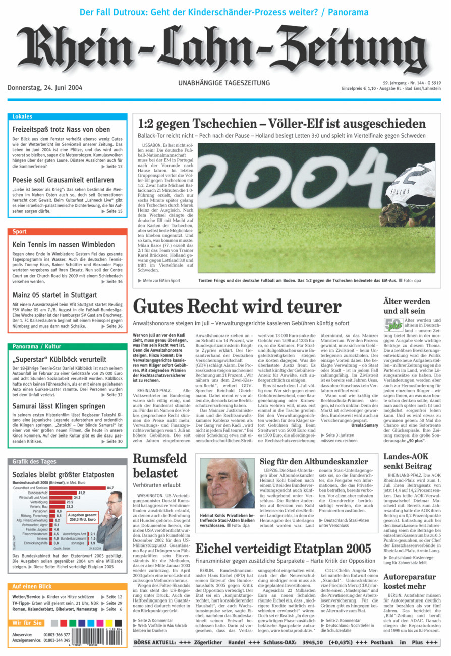 Rhein-Lahn-Zeitung vom Donnerstag, 24.06.2004