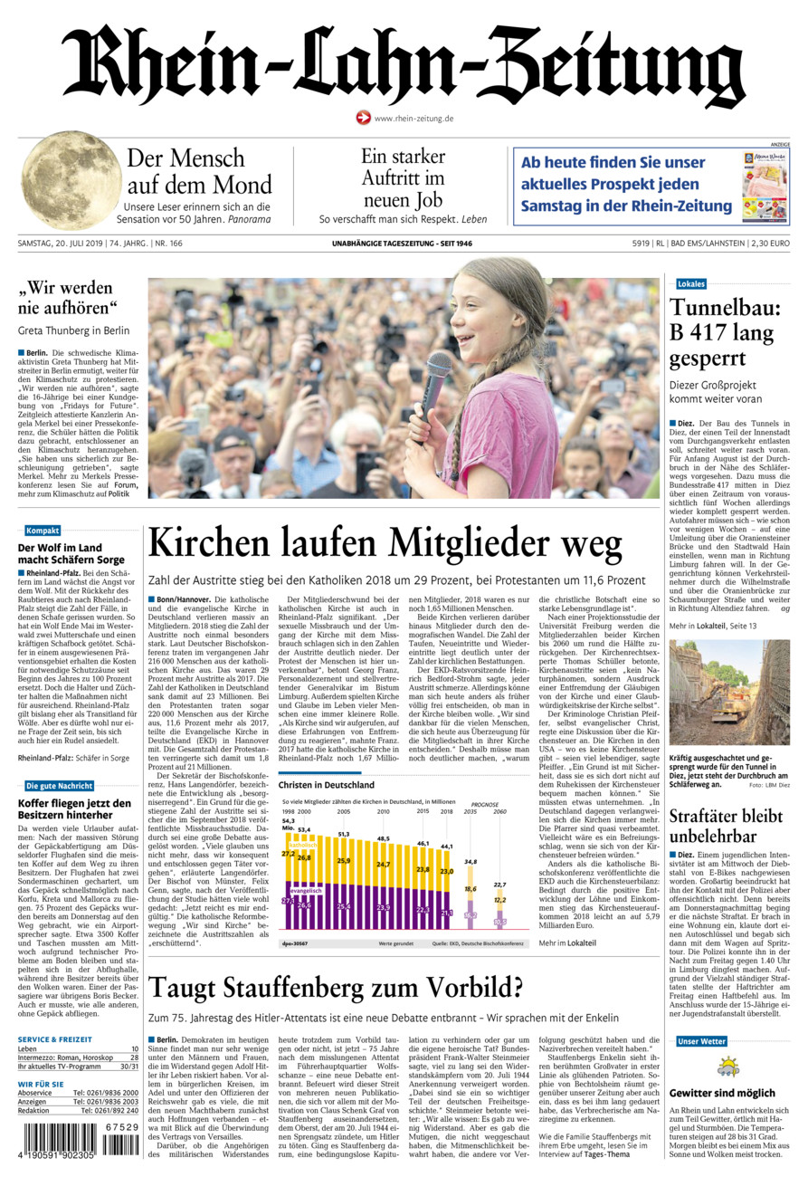 Rhein-Lahn-Zeitung vom Samstag, 20.07.2019
