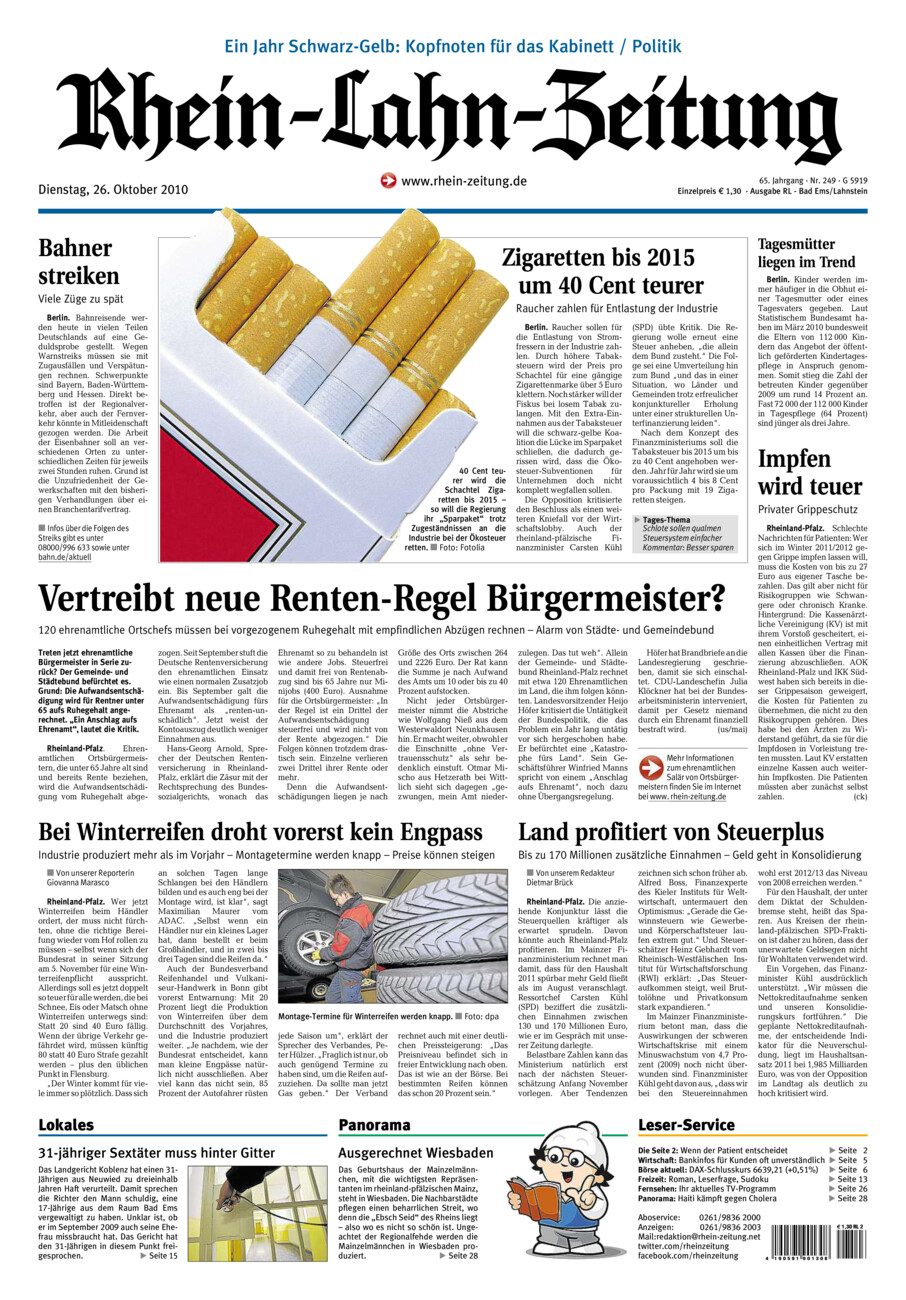 Rhein-Lahn-Zeitung vom Dienstag, 26.10.2010