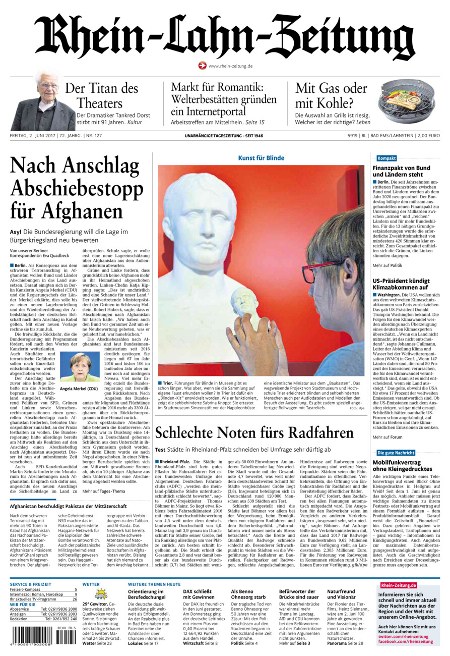 Rhein-Lahn-Zeitung vom Freitag, 02.06.2017
