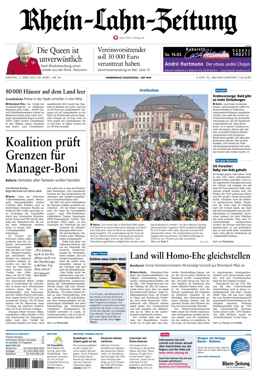 Rhein-Lahn-Zeitung vom Dienstag, 05.03.2013