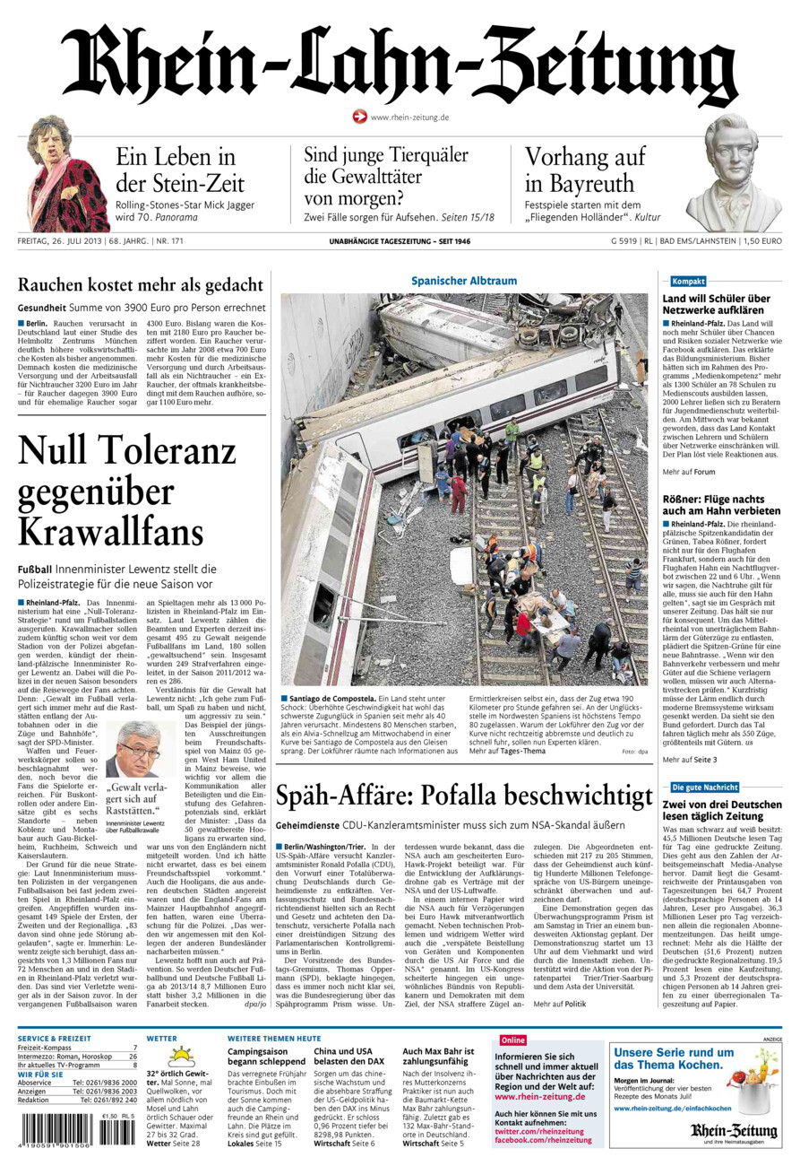 Rhein-Lahn-Zeitung vom Freitag, 26.07.2013