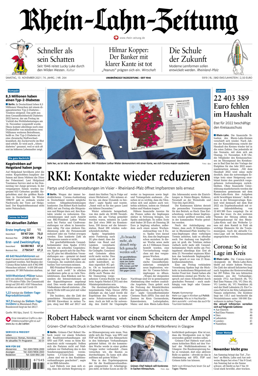 Rhein-Lahn-Zeitung vom Samstag, 13.11.2021