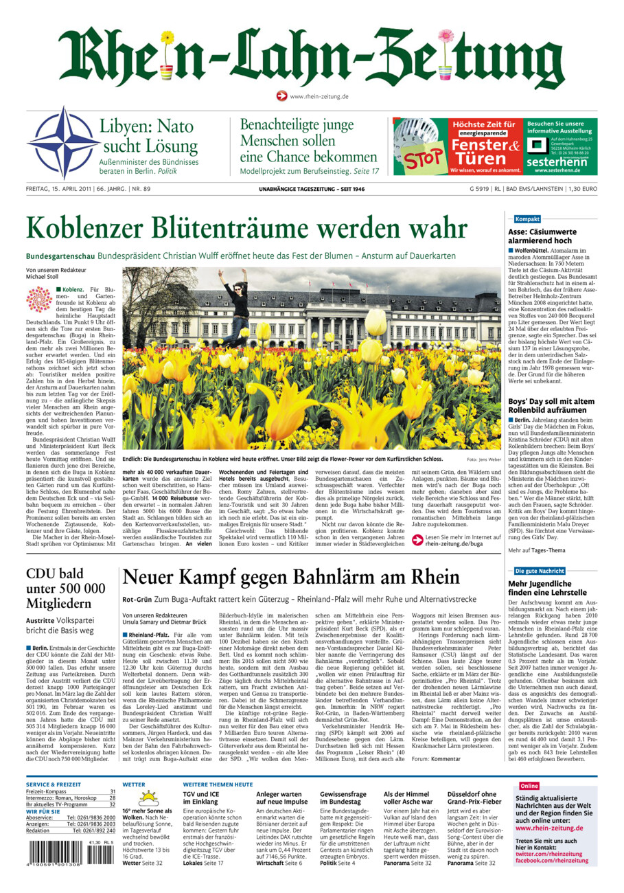 Rhein-Lahn-Zeitung vom Freitag, 15.04.2011