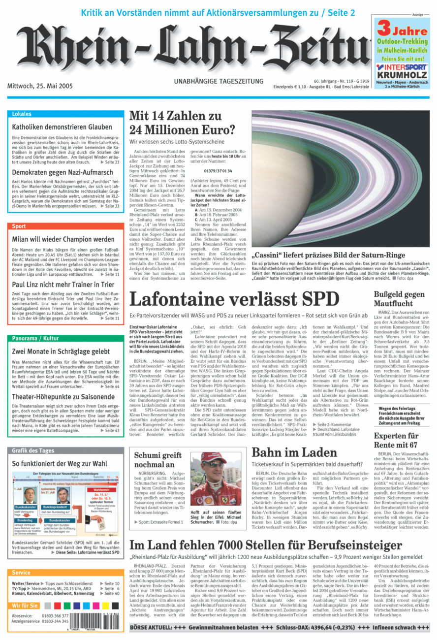Rhein-Lahn-Zeitung vom Mittwoch, 25.05.2005