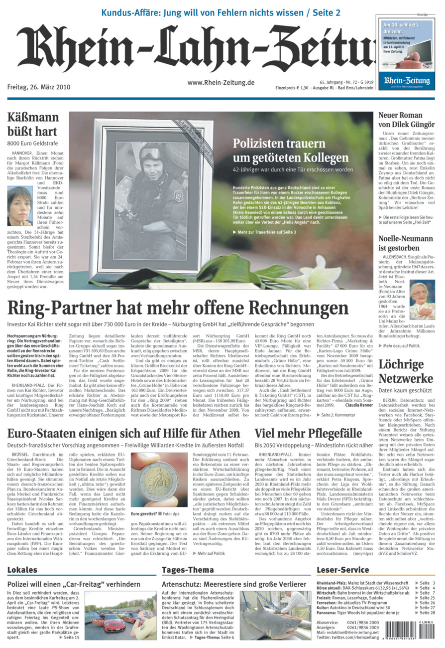 Rhein-Lahn-Zeitung vom Freitag, 26.03.2010
