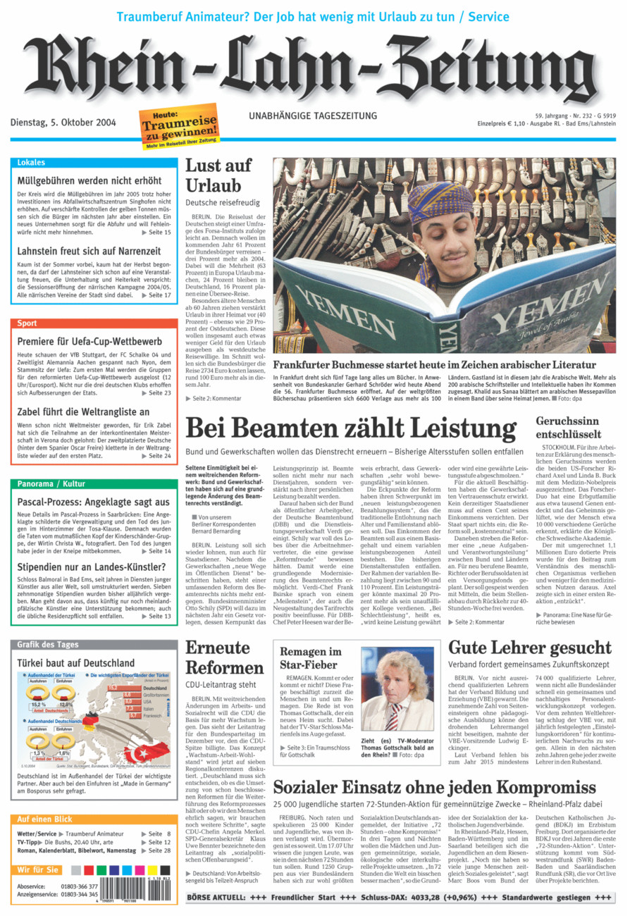 Rhein-Lahn-Zeitung vom Dienstag, 05.10.2004