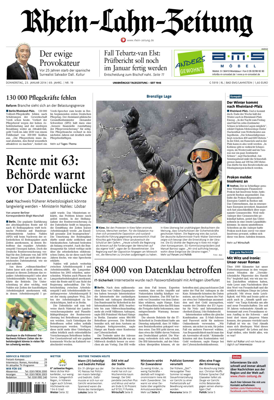 Rhein-Lahn-Zeitung vom Donnerstag, 23.01.2014
