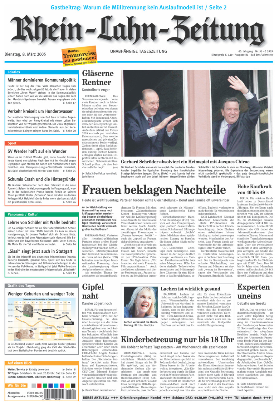 Rhein-Lahn-Zeitung vom Dienstag, 08.03.2005