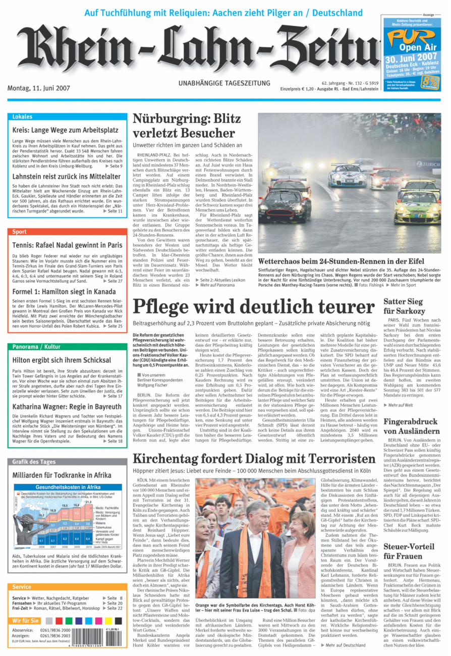 Rhein-Lahn-Zeitung vom Montag, 11.06.2007