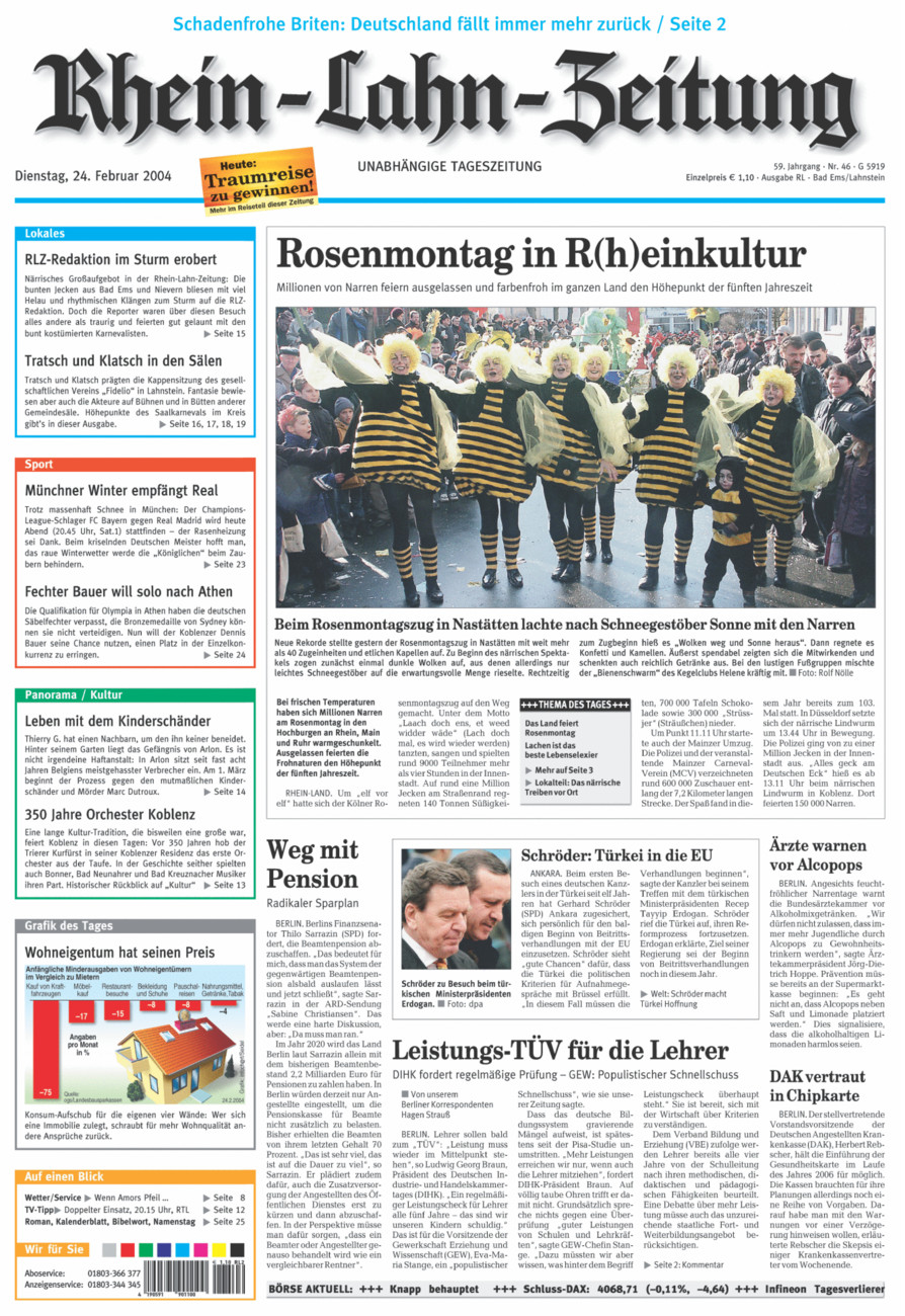 Rhein-Lahn-Zeitung vom Dienstag, 24.02.2004