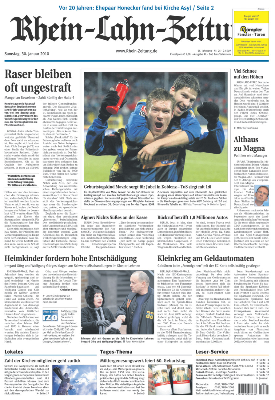 Rhein-Lahn-Zeitung vom Samstag, 30.01.2010